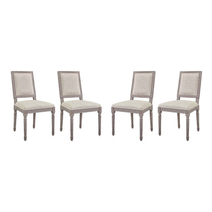 Court Upholstered Fabric Dining Side Chair Set of 4 by Modway