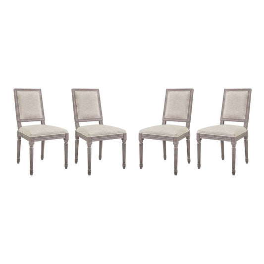 Court Upholstered Fabric Dining Side Chair Set of 4 by Modway