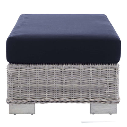 Conway 2-Piece Sunbrella¨ Outdoor Patio Wicker Rattan Armchair and Ottoman Set by Modway