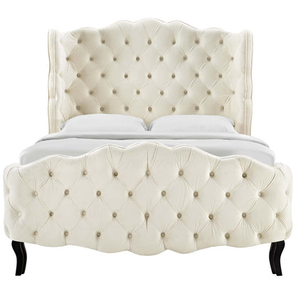 Violette Tufted Wingback Performance Velvet Queen Platform Bed by Modway