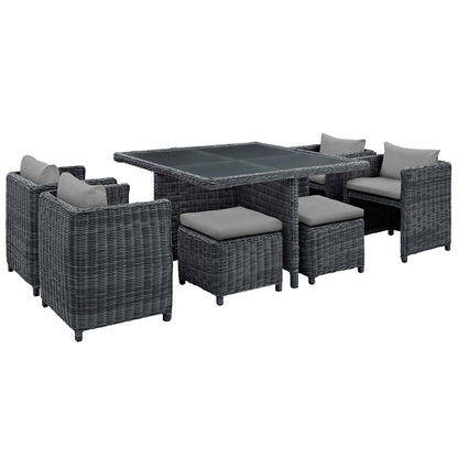 Summon 9 Piece Outdoor Patio Sunbrella¨ Dining Set by Modway