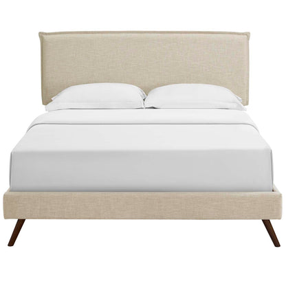 Amaris Fabric Queen Platform Bed with Round Splayed Legs by Modway