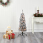 4' Flocked Pencil Artificial Christmas Tree w/ 100 Clear Lights & 216 Bendable