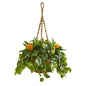 31"  Bromeliad & Pothos Artificial Plant in Hanging Basket