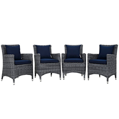 Summon 4 Piece Outdoor Patio Sunbrella¨ Dining Set by Modway