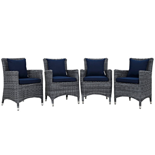 Summon 4 Piece Outdoor Patio Sunbrella¨ Dining Set by Modway