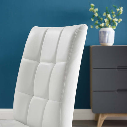 Promulgate Biscuit Tufted Upholstered Faux Leather Dining Side Chair Set of 2 by Modway