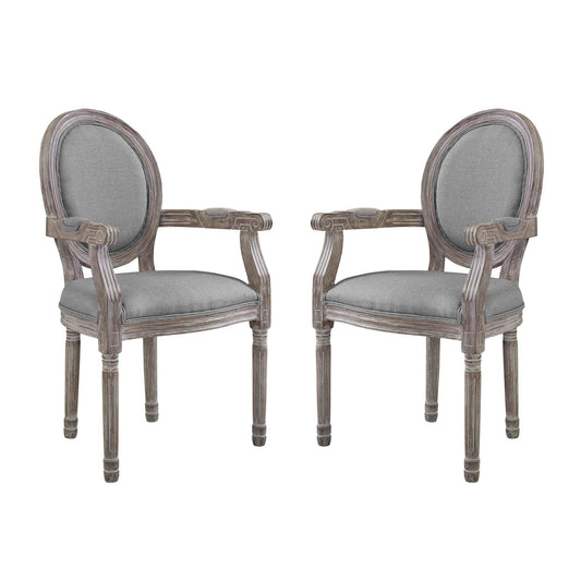 Emanate Upholstered Fabric Dining Armchair Set of 2 by Modway