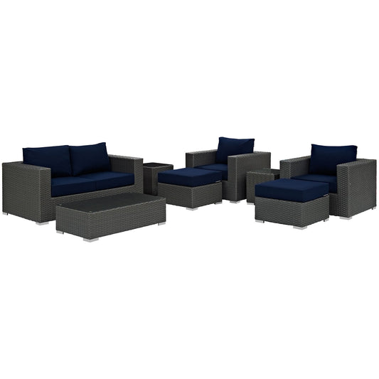 Sojourn 8 Piece Outdoor Patio Sunbrella¨ Sectional Set by Modway