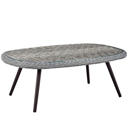 Endeavor 3 Piece Outdoor Patio Wicker Rattan Armchair and Coffee Table Set by Modway