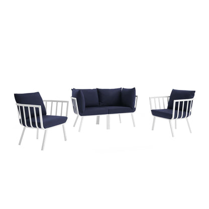 Riverside 4 Piece Outdoor Patio Aluminum Set by Modway