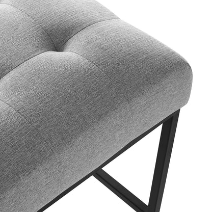 Privy Black Stainless Steel Upholstered Fabric Counter Stool by Modway