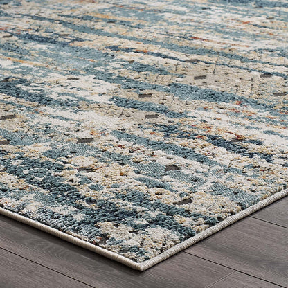 Tribute Eisley Rustic Distressed Transitional Diamond Lattice 5x8 Area Rug by Modway