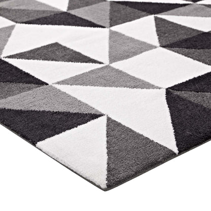 Kahula Geometric Triangle Mosaic 8x10 Area Rug by Modway