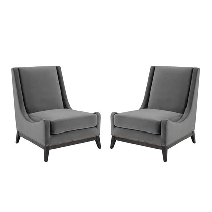 Confident Upholstered Performance Velvet Lounge Chair Set of 2 by Modway