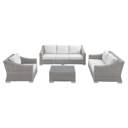 Conway 4-Piece Sunbrella¨ Outdoor Patio Wicker Rattan Furniture Set by Modway