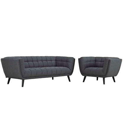 Bestow 2 Piece Upholstered Fabric Sofa and Armchair Set by Modway