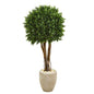 52"  Boxwood Artificial Topiary Tree in Planter UV Resistant (Indoor/Outdoor)