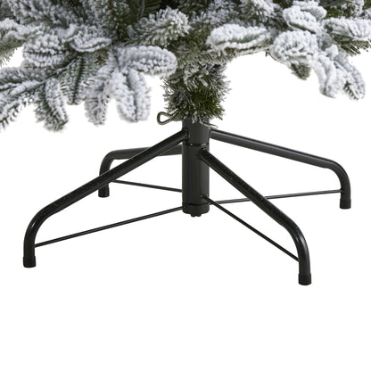 7' Flocked North Carolina Fir Artificial Christmas Tree w550 Warm White Lights