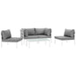 Harmony 5 Piece Outdoor Patio Aluminum Sectional Sofa Set by Modway