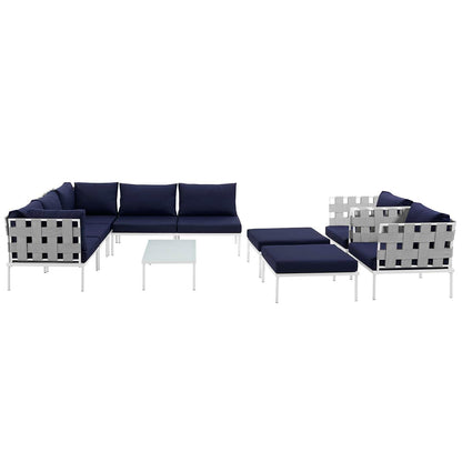 Harmony 10 Piece Outdoor Patio Aluminum Sectional Sofa Set by Modway