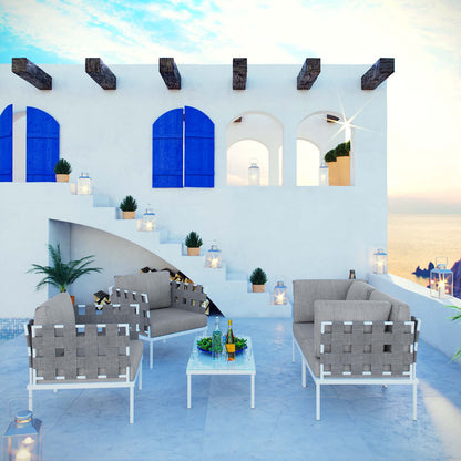 Harmony 5Piece Outdoor Patio Aluminum Sectional Sofa Set by Modway