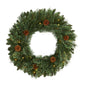 24" White Mountain Pine Artificial Christmas Wreath w/ 35 LED Lights