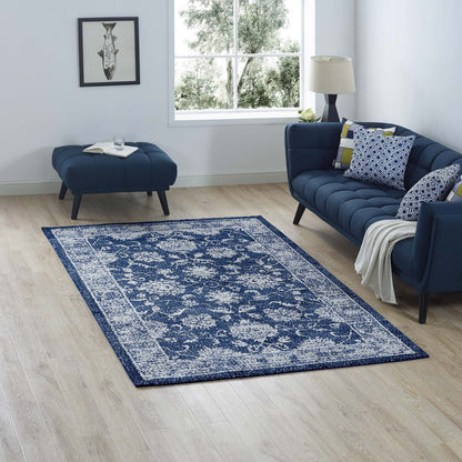 Kazia Distressed Floral Lattice 5x8 Area Rug by Modway