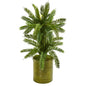 2.5' Double Cycas Artificial Plant in Metal Planter
