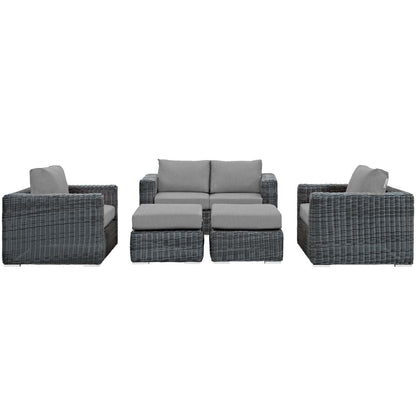 Summon 5 Piece Outdoor Patio Sunbrella¨ Sectional Set by Modway