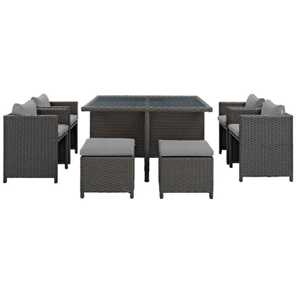 Sojourn 9 Piece Outdoor Patio Sunbrella¨ Dining Set by Modway