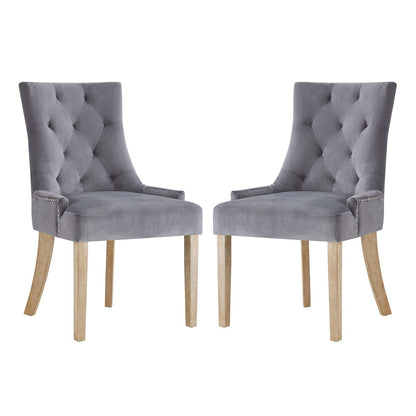 Pose Performance Velvet Dining Chair Set of 2 by Modway