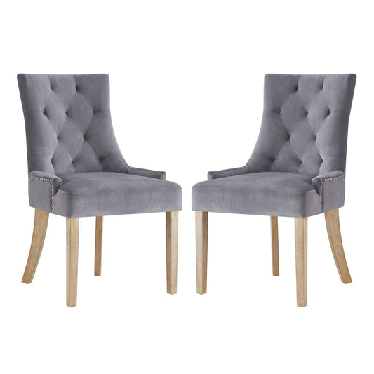 Pose Performance Velvet Dining Chair Set of 2 by Modway