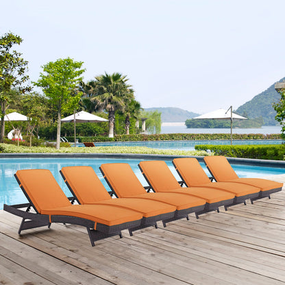 Convene Outdoor Patio Chaise Set of 6 by Modway