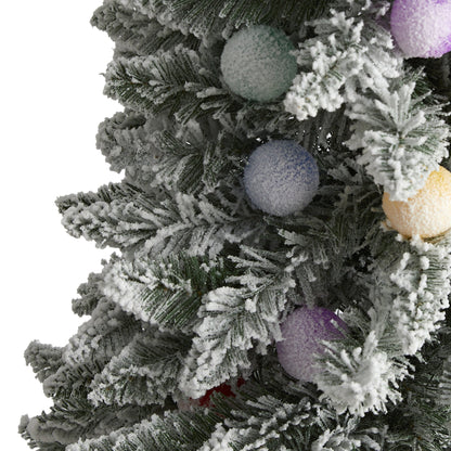 5' Flocked British Columbia Mountain Fir Artificial Christmas Tree