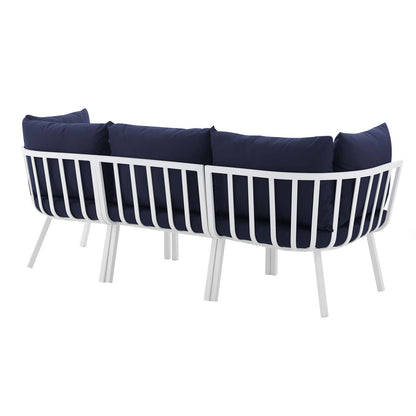 Riverside 3 Piece Outdoor Patio Aluminum Sectional Sofa Set by Modway