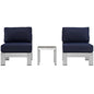 Shore 3 Piece Outdoor Patio Aluminum Sectional Sofa Set by Modway