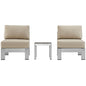 Shore 3 Piece Outdoor Patio Aluminum Sectional Sofa Set by Modway