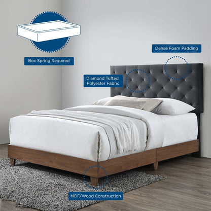Rhiannon Diamond Tufted Upholstered Performance Velvet Queen Bed by Modway