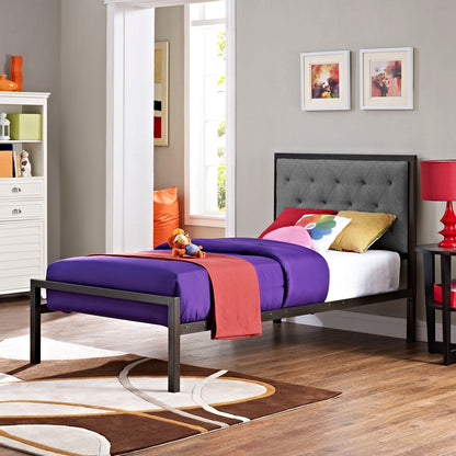 Mia Fabric Twin Bed by Modway