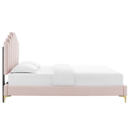 Elise Performance Velvet King Platform Bed by Modway