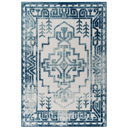 Reflect Nyssa Distressed Geometric Southwestern Aztec 8x10 Indoor/Outdoor Area Rug by Modway