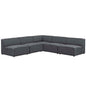Mingle 5 Piece Upholstered Fabric Armless Sectional Sofa Set by Modway