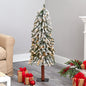 4' Flocked Gr& Alpine Artificial Christmas Tree w/ 100 Clear Lights