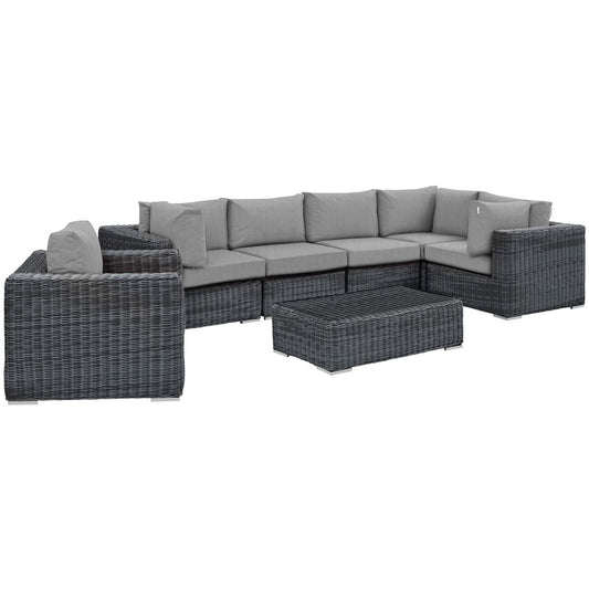 Summon 7 Piece Outdoor Patio Sunbrella¨ Sectional Set by Modway