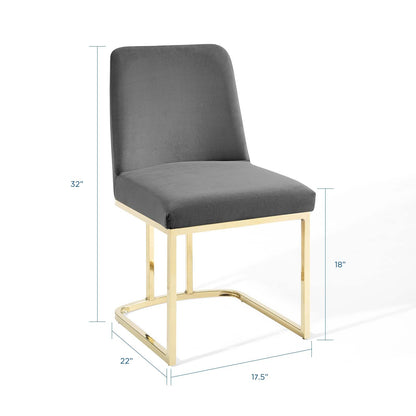 Amplify Sled Base Performance Velvet Dining Chairs Set of 2 by Modway