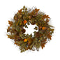 23"  Mixed Fall Leaf, Pinecone and Acorn Artificial Wreath
