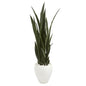51"  Sansevieria Artificial Plant in White Planter