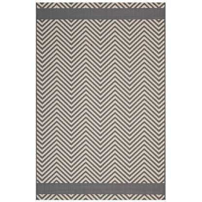 Optica Chevron With End Borders Indoor and Outdoor 5x8 Area Rug by Modway