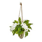 26" Phalaenopsis Orchid and Fern Artificial Plant in Hanging Vase